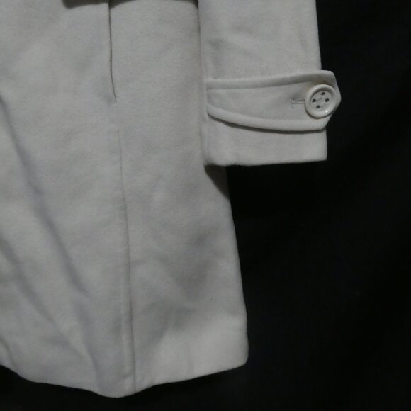 KENNETH COLE REACTION | size 6 | Ivory Button-Up Coat | Slashed Front Pockets - Picture 10 of 16
